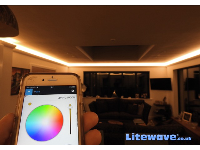 Wall Uplighting displaying Warm White - Litewave Professional RGB LED Strip 60 LEDs per Metre 24vdc Constant Current